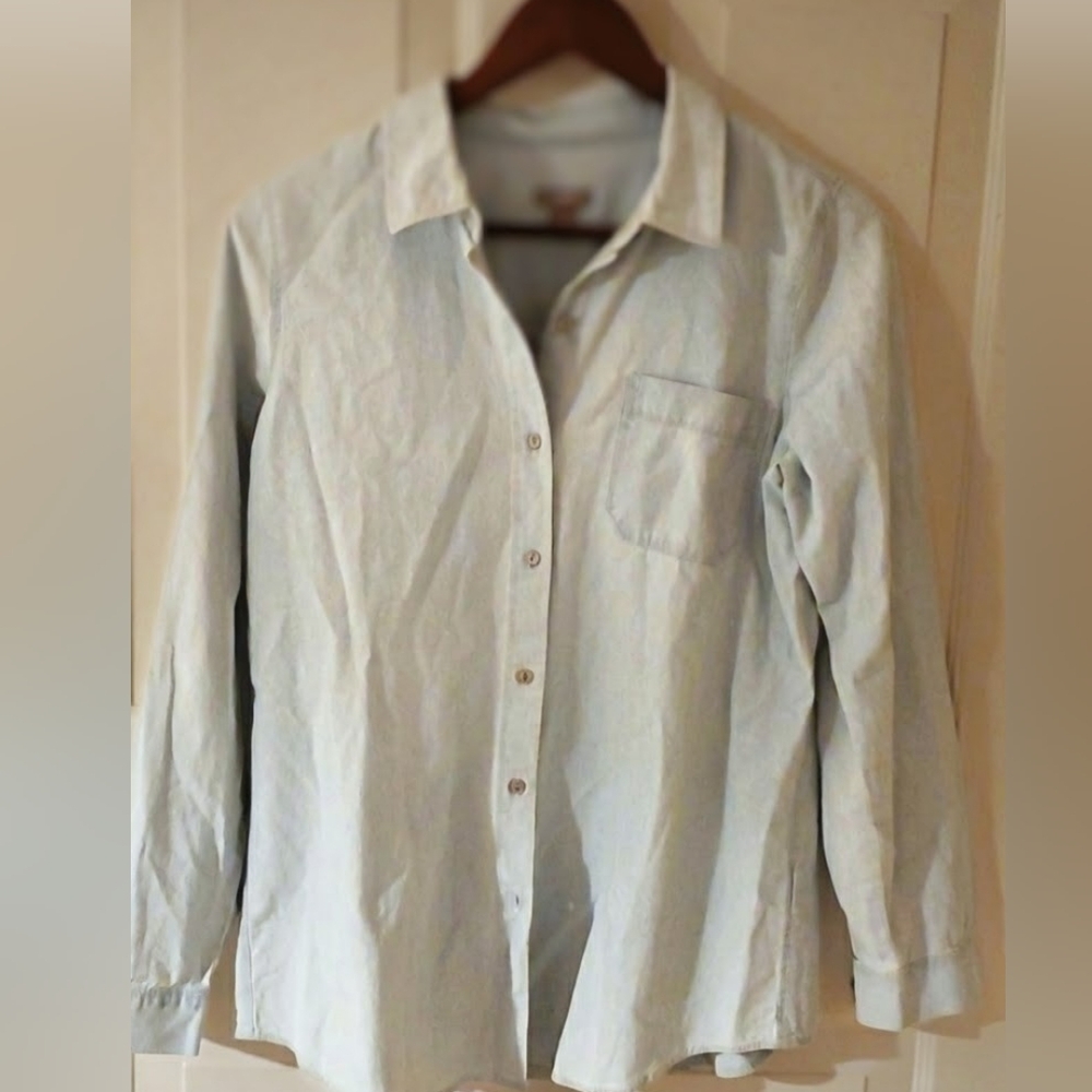 J. Jill  Casual Light Blue Button Down Shirt